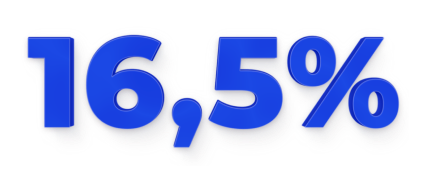 16,5 %